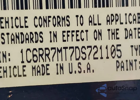 2013 Ram 1500 Sport z USA, uszkodzony, nr VIN 1C6RR7MT7DS721105